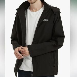 OTU Men's Outdoor Black Waterproof Raincoat